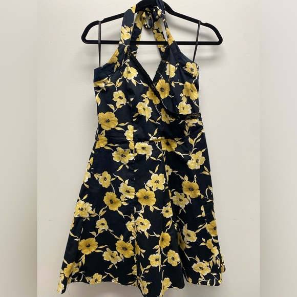 Digit@l Clothing Dresses & Skirts - 4 for $25 ☘️ Floral Halter Dress in Black and Yellow